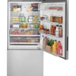GE 17,7 Cu Ft 31 In Refrigerator Stainless Steel Bottom Freezer - GBE17HYRFS
