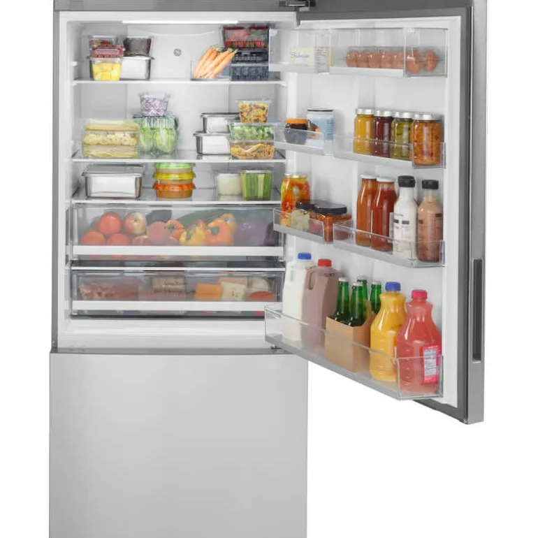 GE 17,7 Cu Ft 31 In Refrigerator Stainless Steel Bottom Freezer - GBE17HYRFS