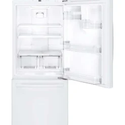 GE 20.9 Cu Ft 30 In Refrigerator White Bottom Freezer - GDE21DGKWW