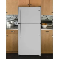 GE 18 Cu Ft 30 In Refrigerator Stainless Steel Top Freezer - GTE18FSLKSS