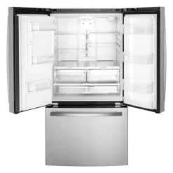 GE 20,6 Cu Ft 36 In Refrigerator Stainless Steel Bottom Freezer, French door - GYE21JYMFS