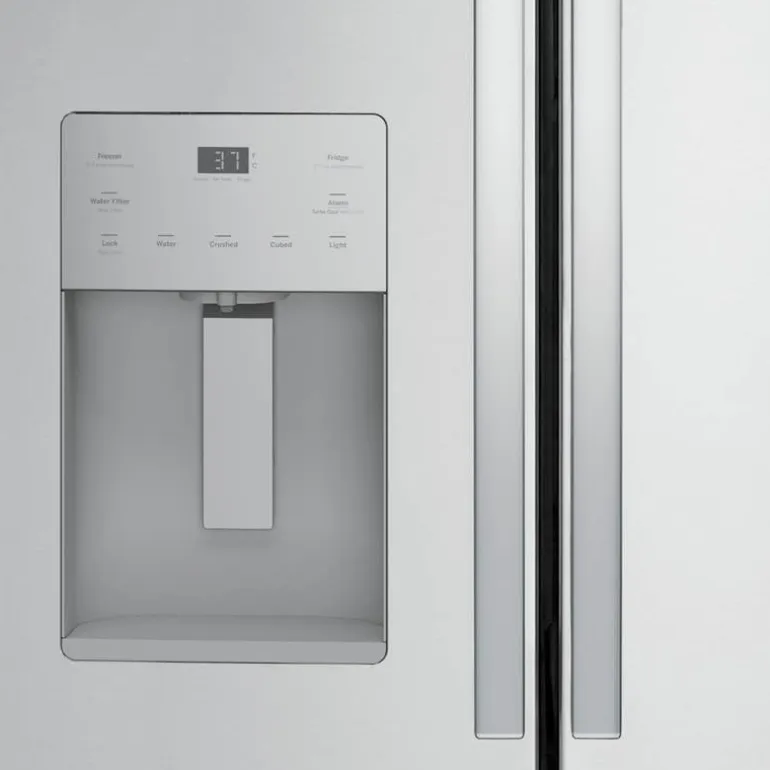 GE 20,6 Cu Ft 36 In Refrigerator Stainless Steel Bottom Freezer, French door - GYE21JYMFS