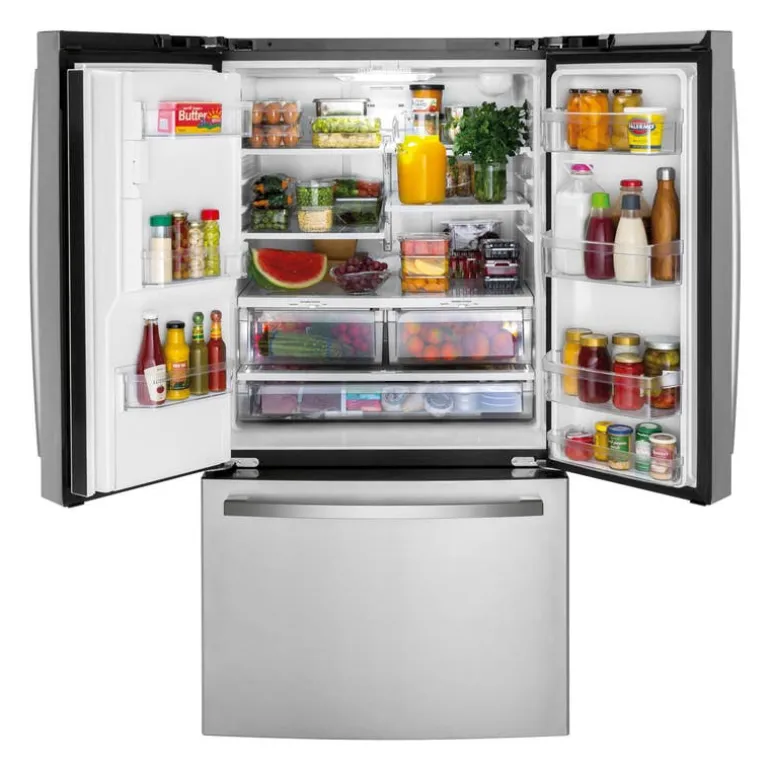 GE 20,6 Cu Ft 36 In Refrigerator Stainless Steel Bottom Freezer, French door - GYE21JYMFS