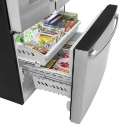 GE 20,6 Cu Ft 36 In Refrigerator Stainless Steel Bottom Freezer, French door - GYE21JYMFS