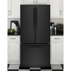 GE 18.6 Cu Ft 33 In Refrigerator Black Bottom Freezer - GWE19JGLBB