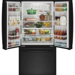 GE 18.6 Cu Ft 33 In Refrigerator Black Bottom Freezer - GWE19JGLBB