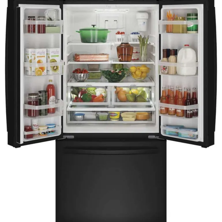 GE 18.6 Cu Ft 33 In Refrigerator Black Bottom Freezer - GWE19JGLBB