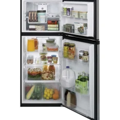 GE 11.6 Cu Ft 24 In Refrigerator Stainless Steel Top Freezer - GPE12FSKSB