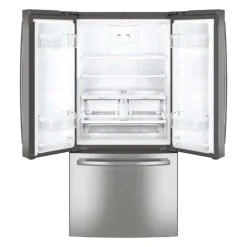 GE 24.8 Cu Ft 33 In Refrigerator Stainless Steel Bottom Freezer, French door - GNE25DYRKFS