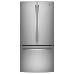 GE 24,7 Cu Ft 33 In Refrigerator Stainless Steel Bottom Freezer, French door - GNE25JYKFS