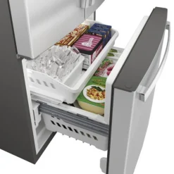 GE 24,7 Cu Ft 33 In Refrigerator Stainless Steel Bottom Freezer, French door - GNE25JYKFS