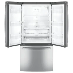 GE 24,7 Cu Ft 33 In Refrigerator Stainless Steel Bottom Freezer, French door - GNE25JYKFS