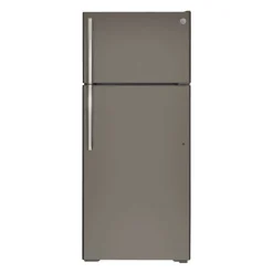 GE 17.5 Cu Ft 30 In Refrigerator Slate Top Freezer - GTE18GMNRES