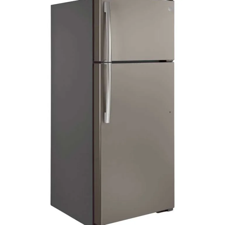 GE 17.5 Cu Ft 30 In Refrigerator Slate Top Freezer - GTE18GMNRES