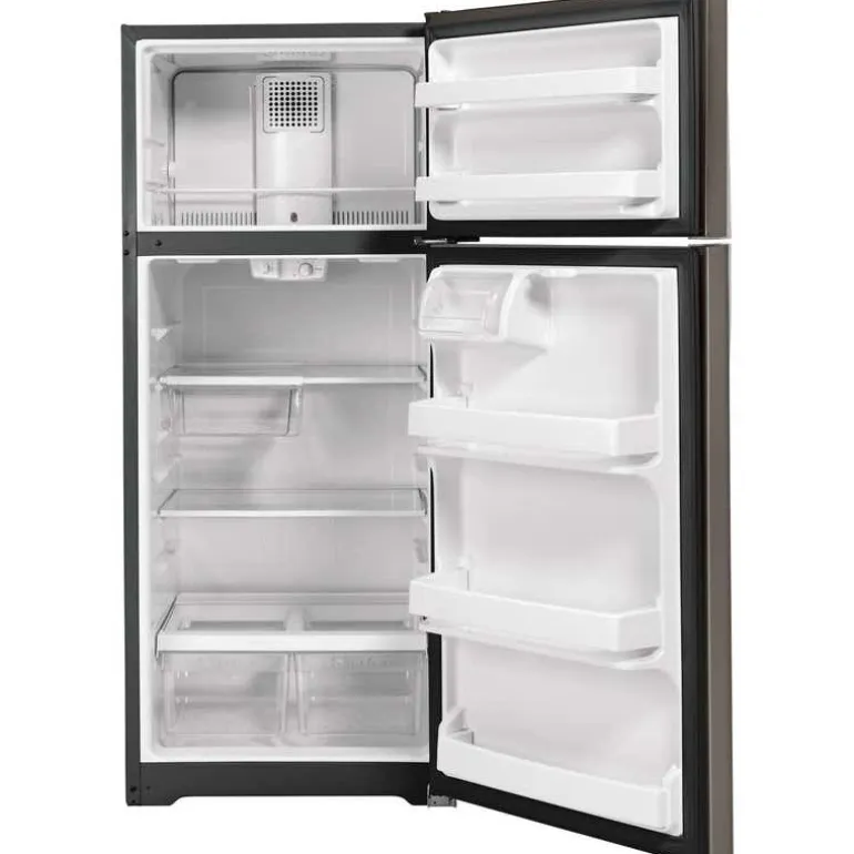 GE 17.5 Cu Ft 30 In Refrigerator Slate Top Freezer - GTE18GMNRES