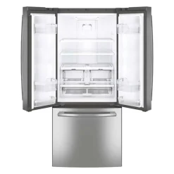 GE 20.8 Cu Ft 30 In Refrigerator Stainless Steel Bottom Freezer, French door - GNE21DYRKFS