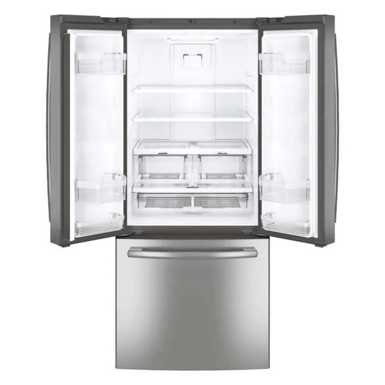 GE 20.8 Cu Ft 30 In Refrigerator Stainless Steel Bottom Freezer, French door - GNE21DYRKFS