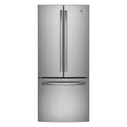 GE 20.8 Cu Ft 30 In Refrigerator Stainless Steel Bottom Freezer, French door - GNE21DYRKFS