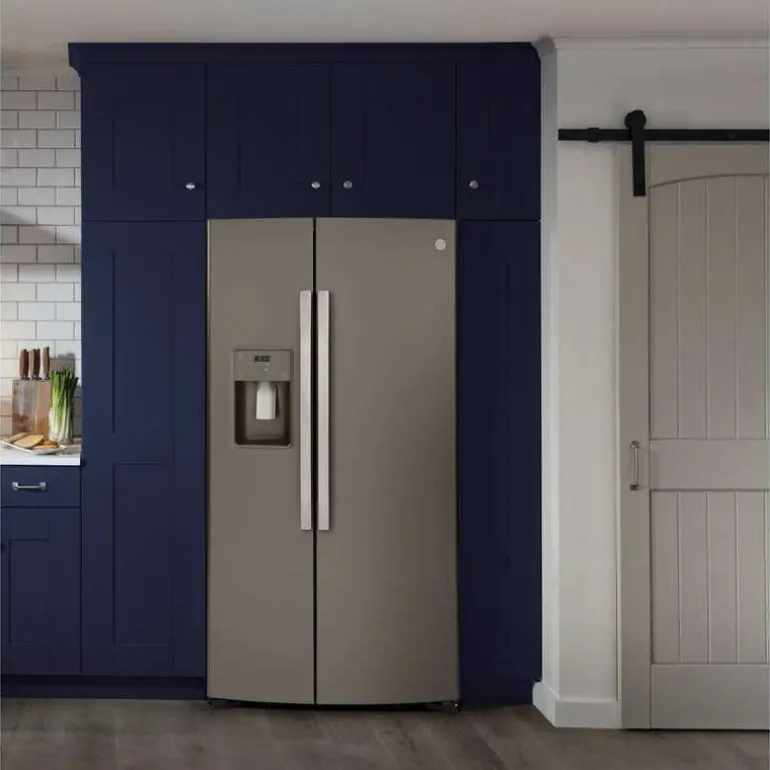 GE 21.8 Cu Ft 36 In Refrigerator Slate Side by side - GZS22IMNES