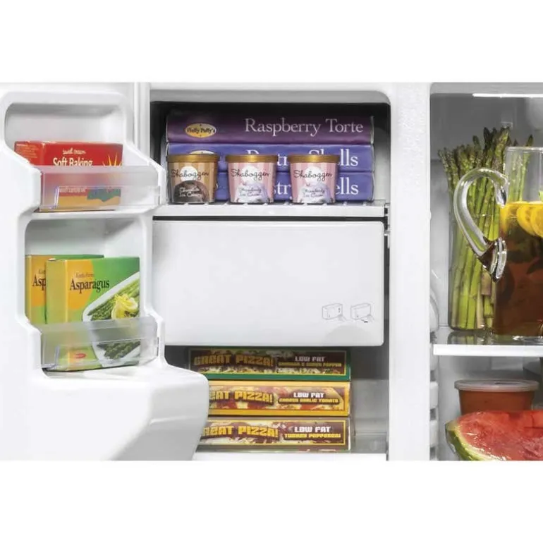 GE 21.8 Cu Ft 36 In Refrigerator Slate Side by side - GZS22IMNES