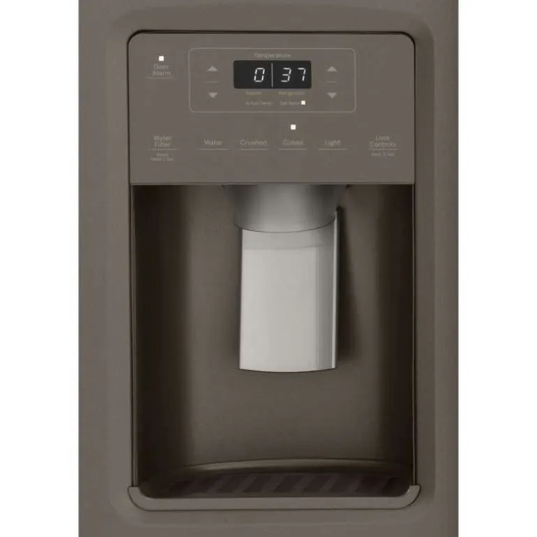 GE 21.8 Cu Ft 36 In Refrigerator Slate Side by side - GZS22IMNES