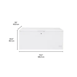 GE 21,7 Cu Ft Freezer White, Honrizontal, 73.25