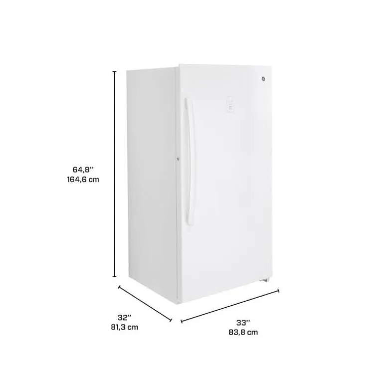 GE 17,3 cu ft freezer White, Vertical, 33" - FUF17SMRWW
