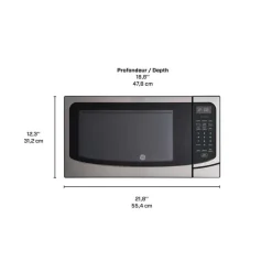 GE 1.6 Cu Ft Microwave Stainless Steel  21.75" JEB2167RMSS