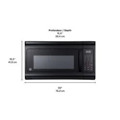 GE 1.6 Cu Ft Microwave/Hood, Black, 300 - JVM2160DMBB
