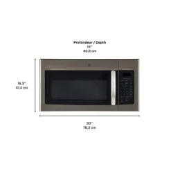 GE 1.6 Cu Ft Microwave/Hood, Slate, 300 - JVM1635SLJC