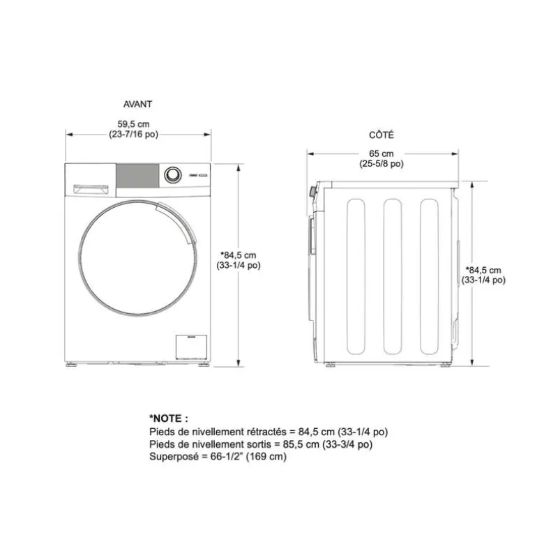 GE 2 in 1 dryer washer, White, 24'', Front-Load - GFQ14ESSNWW