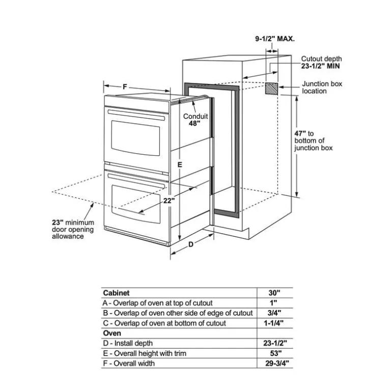GE 30 In Built-In Double Wall Oven Stainless Steel 29.75" Electric - PTD7000SNSS