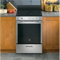 GE 24 In Range Stainless Steel 24" Electric Glass-Ceramic - JCAS640RMSS