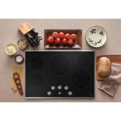 GE Cooktop Glass-Ceramic Stainless Steel 30" Electric   Stainless Steel - JEP5030STSS