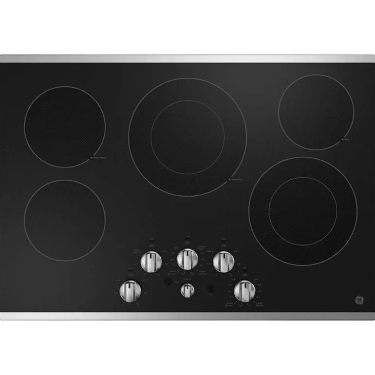 GE Cooktop Glass-Ceramic Stainless Steel 30" Electric Stainless Steel - JEP5030STSS