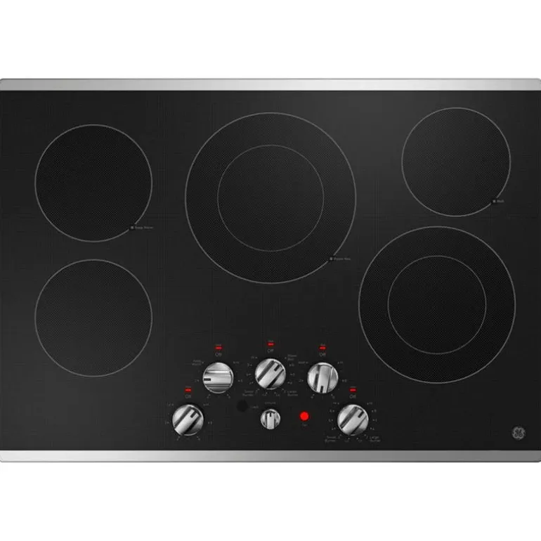 GE Cooktop Glass-Ceramic Stainless Steel 30" Electric Stainless Steel - JEP5030STSS