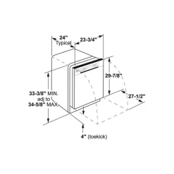 GE Dishwasher Built-In White 24