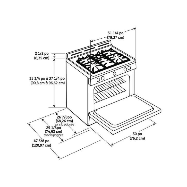 GE Double Oven Range Stainless Steel 30" Gaz Gas - JCGSS86SPSS