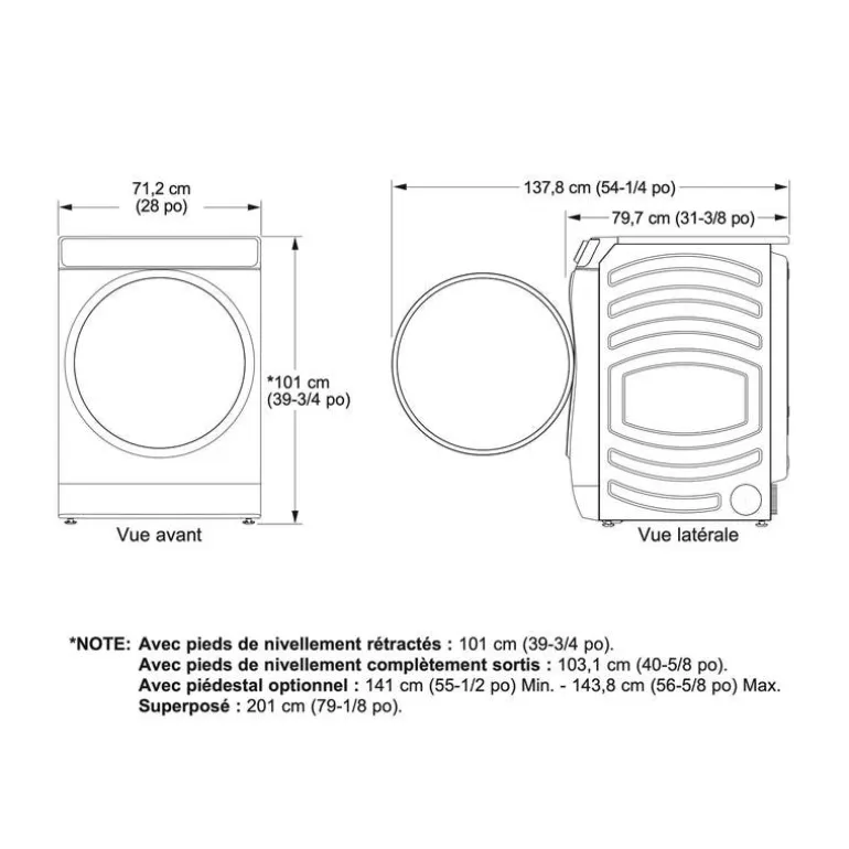 GE Dryer Front-Load White 28" - GFD55ESMNWW
