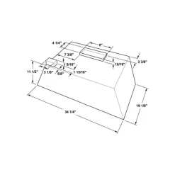 GE Hood Built-in Stainless Steel 34.25" , 610 CFM - UVC9360SLSS