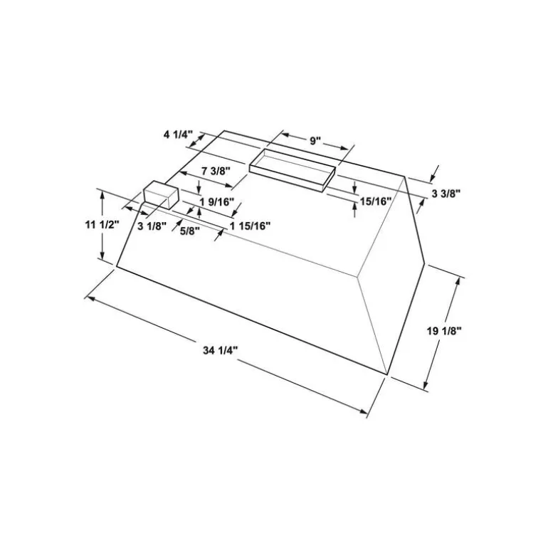 GE Hood Built-in Stainless Steel 34.25" , 610 CFM - UVC9360SLSS
