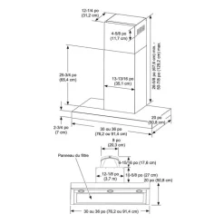GE Hood Wall Mount Stainless Steel 36" , 610 CFM - UVW9361SLSS