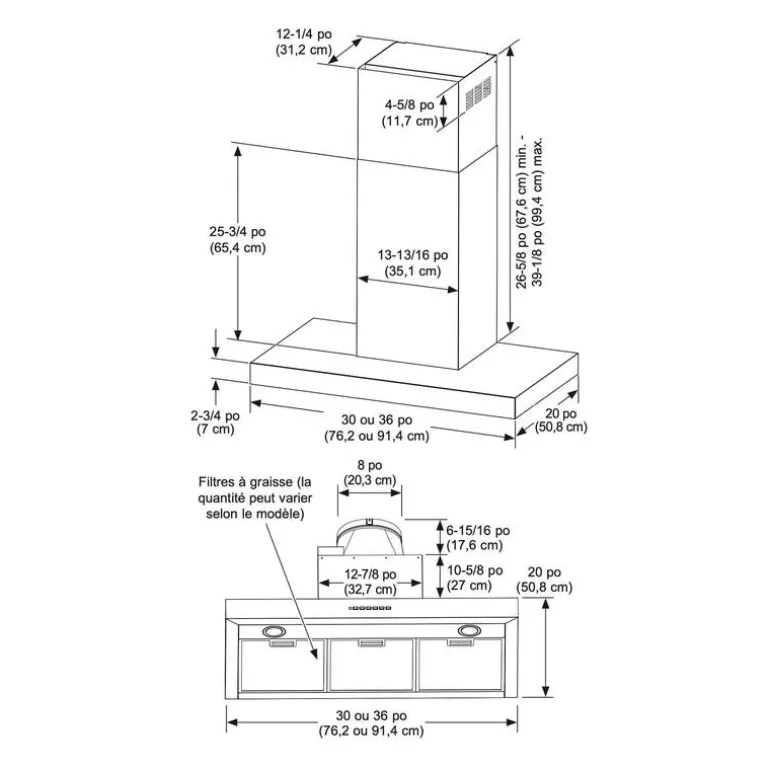GE Hood Wall Mount Stainless Steel 30" , 360 CFM - UVW8301SLSS