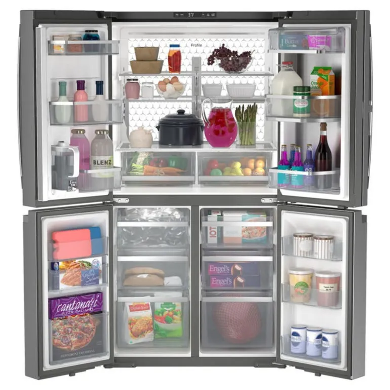 GE Profile 28,7 Cu Ft 36 In Refrigerator Stainless Steel Bottom Freezer, French door - PAD28BYTFS