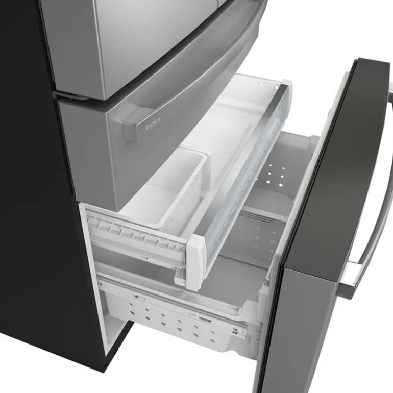GE Profile 28,7 Cu Ft 36 In Refrigerator Stainless Steel Bottom Freezer, French door - PGE29BYTFS