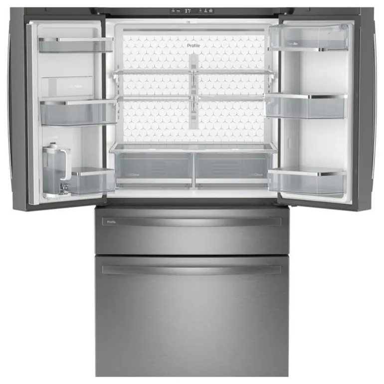 GE Profile 28,7 Cu Ft 36 In Refrigerator Stainless Steel Bottom Freezer, French door - PGE29BYTFS