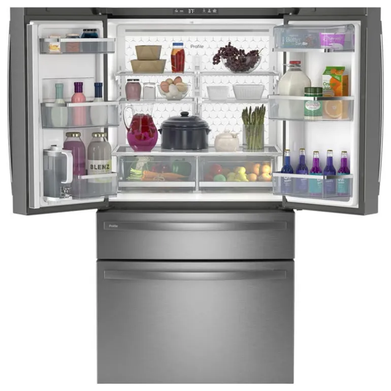 GE Profile 28,7 Cu Ft 36 In Refrigerator Stainless Steel Bottom Freezer, French door - PGE29BYTFS