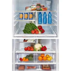GE Profile 20.8 Cu Ft 30 In Refrigerator White Bottom Freezer, French door - PNE21NGLKWW