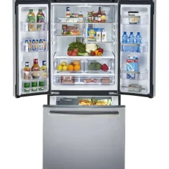 GE Profile 20,8 Cu Ft 30 In Refrigerator Stainless Steel Bottom Freezer, French door - PNE21NYRKFS