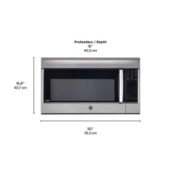 GE Profile 1.8 Cu Ft Microwave/Hood, Stainless Steel, 400 - PVM1899SJC